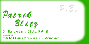 patrik blitz business card